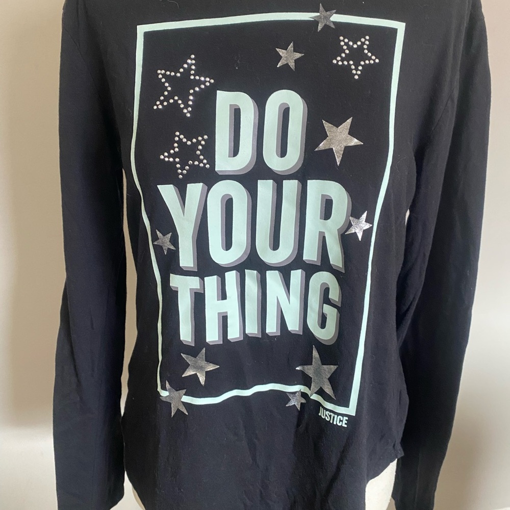 Justice Active Black Long Sleeve Shirt